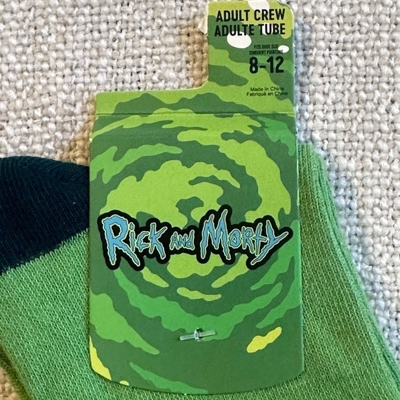 New CARTOON NETWORK Pickle Rick and Morty Socks Old Navy Men 10-13 Shoe 8-12 NWT - Picture 6 of 8